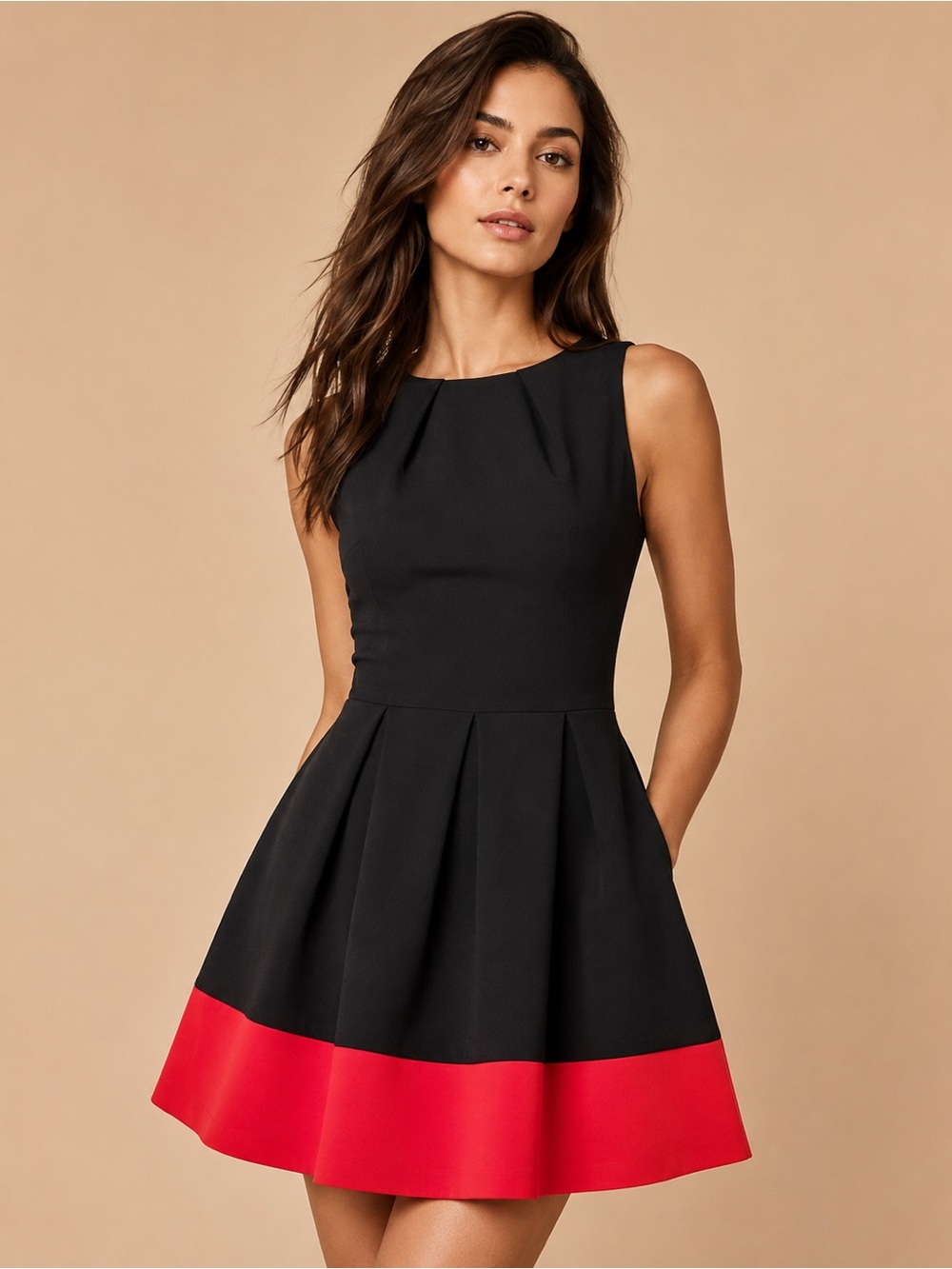 Closet Black Dress with Red Hem Mini
